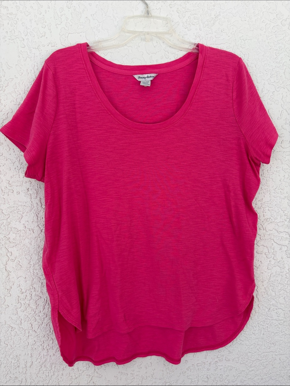 Tommy Bahama Hot Pink Scoop Neck Short Sleeve Top size XL